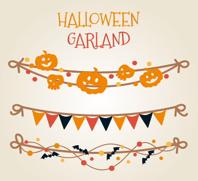 Different halloween garland vector material Different halloween garland vector material