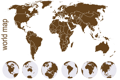 Earth with world map vector material 02 Earth with world map vector material 02