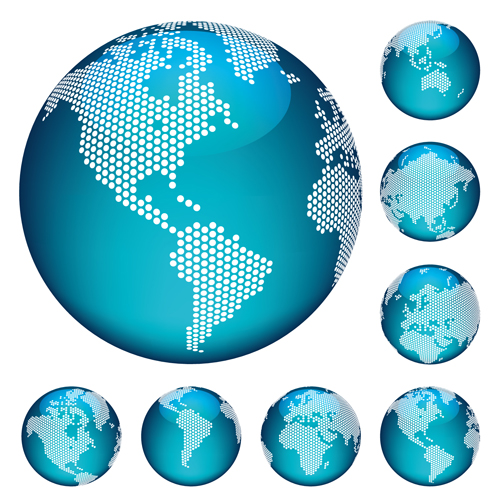 Earth with world map vector material 03 Earth with world map vector material 03