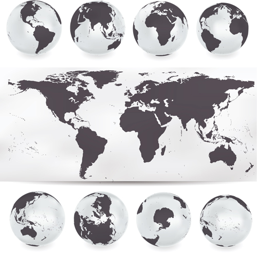 Earth with world map vector material 04 Earth with world map vector material 04