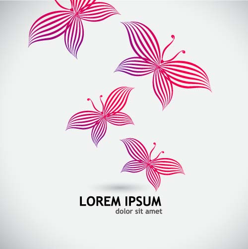 Elegant butterflies background vector set 01 Elegant butterflies background vector set 01
