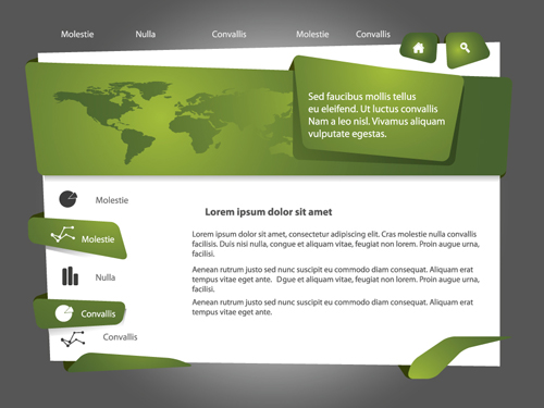 Fresh green styles website template vector 01 Fresh green styles website template vector 01