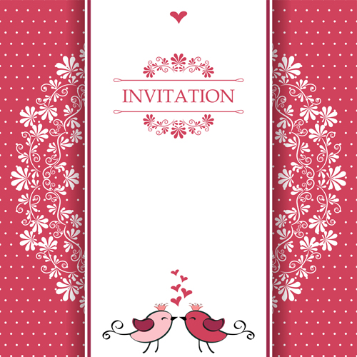 wedding love invitation card birds 
