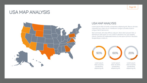 Map with infographic business templates vector 10