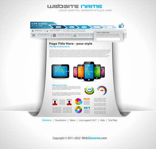 Modern business website template vector Modern business website template vector