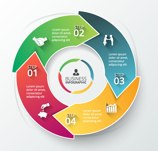 Modern circular infographics vector design set 09 Modern circular infographics vector design set 09