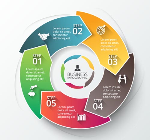 Modern circular infographics vector design set 11 Modern circular infographics vector design set 11