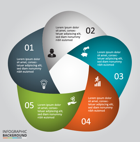 Modern circular infographics vector design set 14