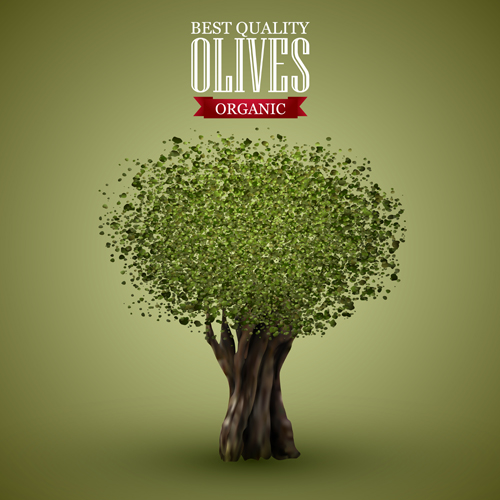 Olives tree art background vector Olives tree art background vector