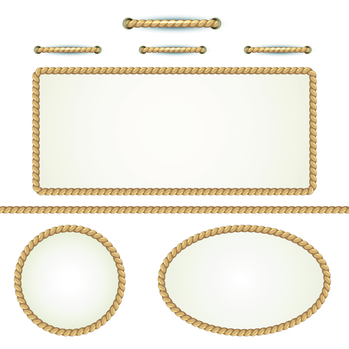 Realistic rope border and frame vector 01 Realistic rope border and frame vector 01