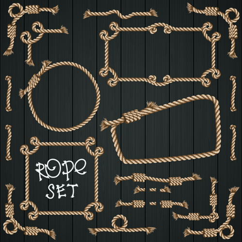 Realistic rope border and frame vector 05 Realistic rope border and frame vector 05