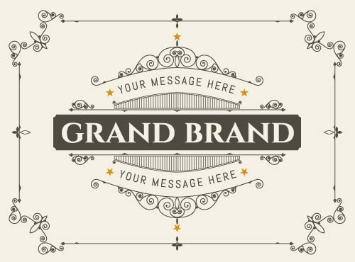 Retro brand card with ornaments frame vector 06 Retro brand card with ornaments frame vector 06