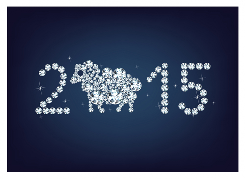 Set of 2015 new year vectors design 05