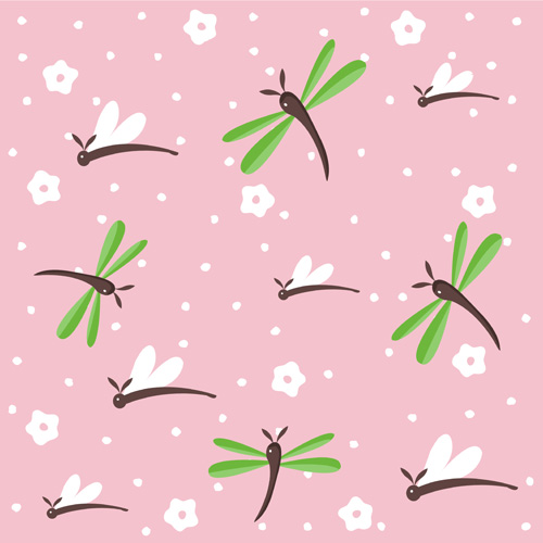 simple seamless pattern dragonfly 