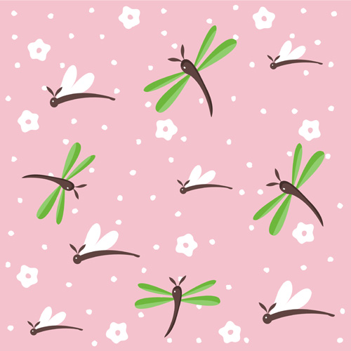 Simple dragonfly seamless pattern vector 02 Simple dragonfly seamless pattern vector 02