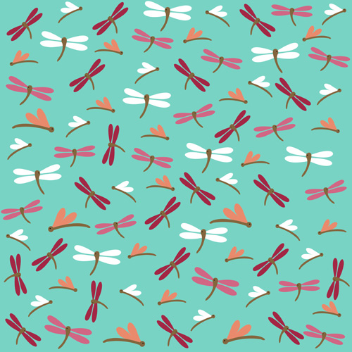 simple seamless pattern dragonfly 