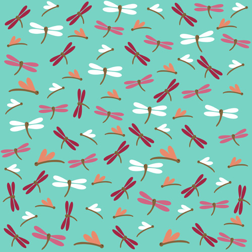 Simple dragonfly seamless pattern vector 03 Simple dragonfly seamless pattern vector 03