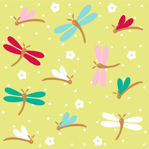 Simple dragonfly seamless pattern vector 04 Simple dragonfly seamless pattern vector 04