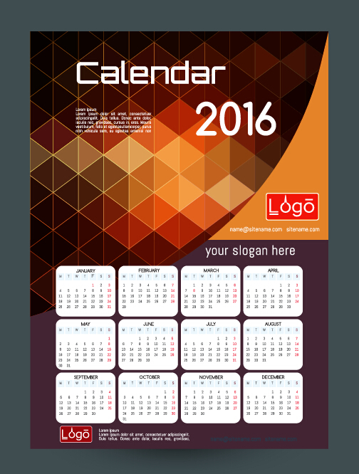 Technology background with 2016 calendar vector 09 Technology background with 2016 calendar vector 09