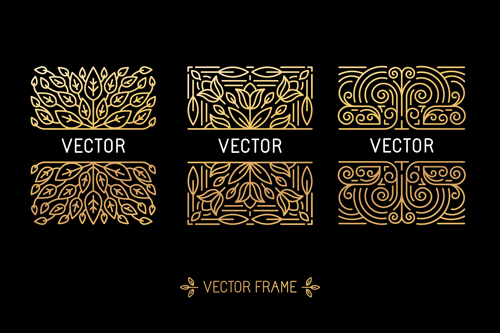 Vector frames golden vintage design 02 Vector frames golden vintage design 02