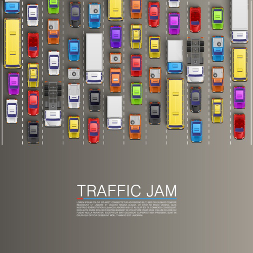 Vector traffic jam background Vector traffic jam background