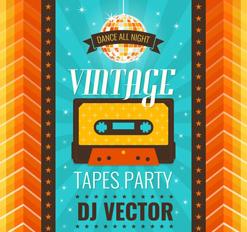 vintage tapes poster party 