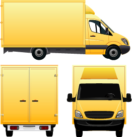 Yellow cargo delivery van vector design Yellow cargo delivery van vector design