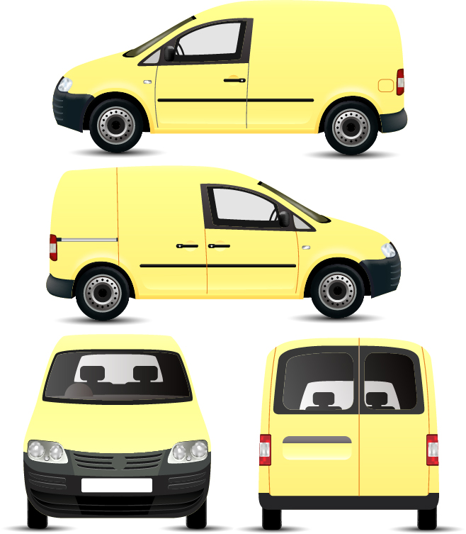 yellow minivan 
