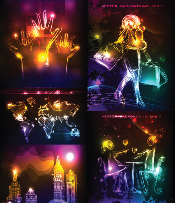 Colorful neon background vector art Colorful neon background vector art