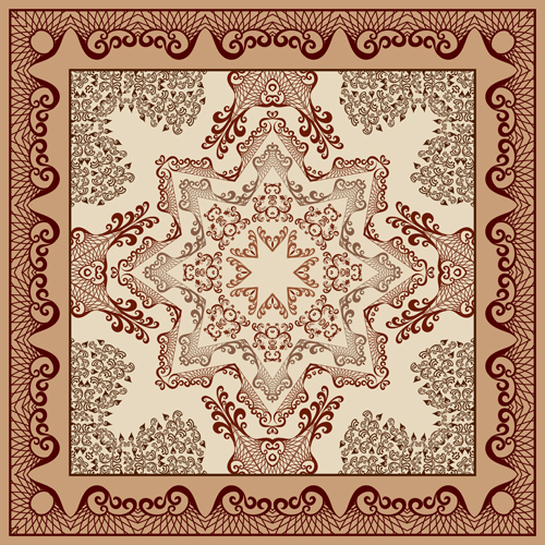 Bandanna pattern ornament design vector material 03 Bandanna pattern ornament design vector material 03