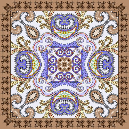 Bandanna pattern ornament design vector material 04