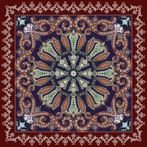 Bandanna pattern ornament design vector material 05 Bandanna pattern ornament design vector material 05