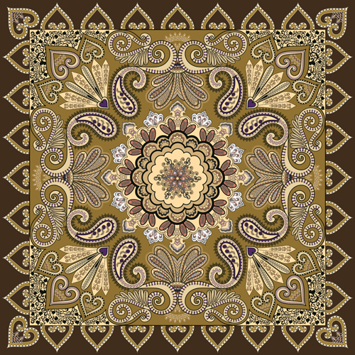 Bandanna pattern ornament design vector material 06