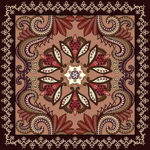 Bandanna pattern ornament design vector material 07 Bandanna pattern ornament design vector material 07