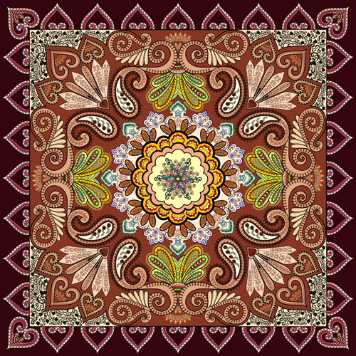 Bandanna pattern ornament design vector material 08 Bandanna pattern ornament design vector material 08