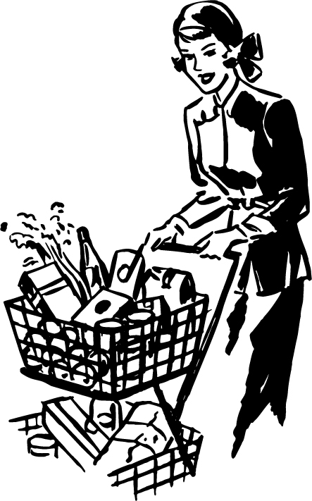 Black with white food shopping poster vector 12