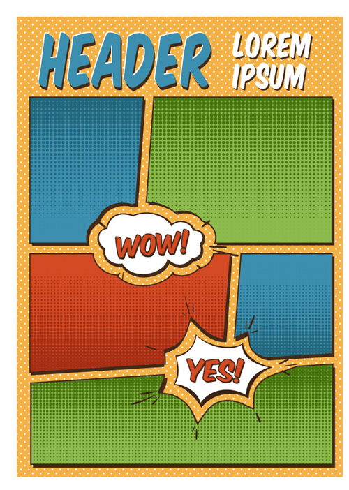 Cartoon style magazine with flyer cover vector 06 Cartoon style magazine with flyer cover vector 06