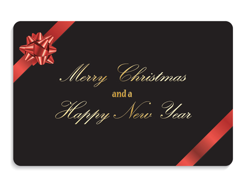 Christmas gift cards with ribbon vector set 07 Christmas gift cards with ribbon vector set 07