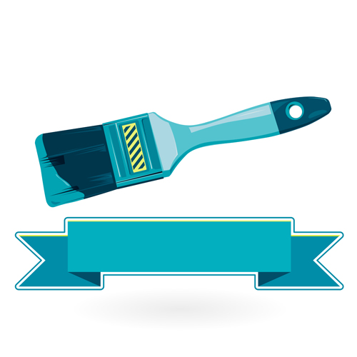 Construction tools with ribbon banners vectors 02 Construction tools with ribbon banners vectors 02