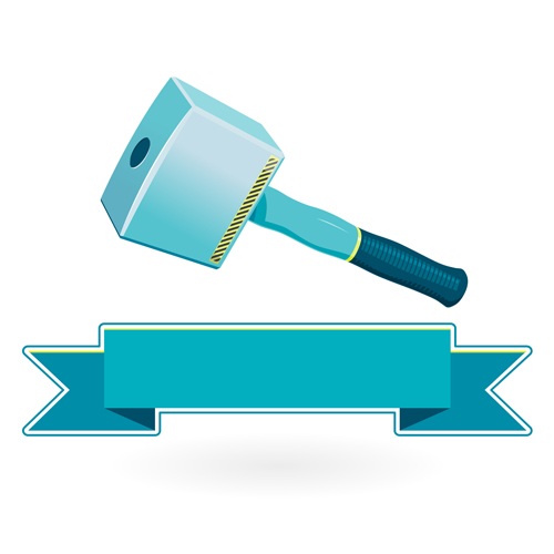Construction tools with ribbon banners vectors 09 Construction tools with ribbon banners vectors 09