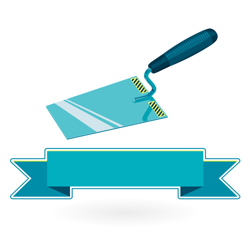 Construction tools with ribbon banners vectors 10 Construction tools with ribbon banners vectors 10