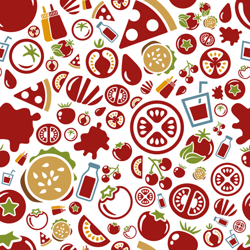 Creative pizza seamless pattern vector set 01 Creative pizza seamless pattern vector set 01