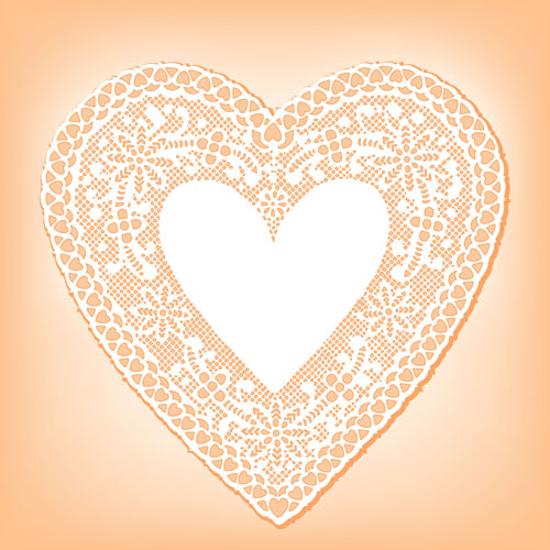 material lace heart cards 