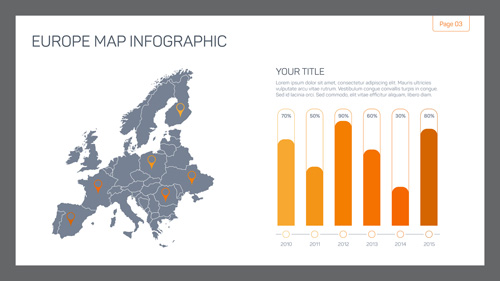 Map with infographic business templates vector 01 Map with infographic business templates vector 01