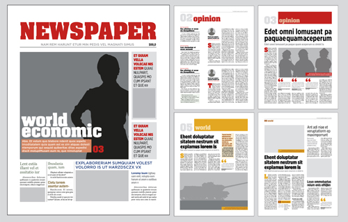 Modern newpaper layout vector template 05 Modern newpaper layout vector template 05