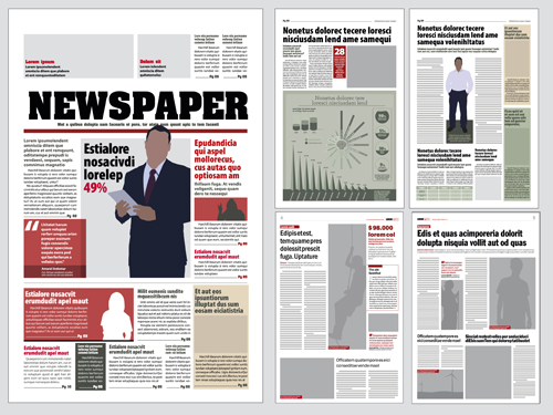 Modern newpaper layout vector template 06 Modern newpaper layout vector template 06