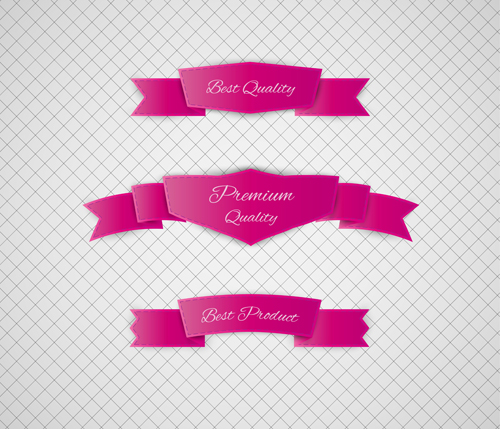 Origami ribbon vintage vector set 05 Origami ribbon vintage vector set 05
