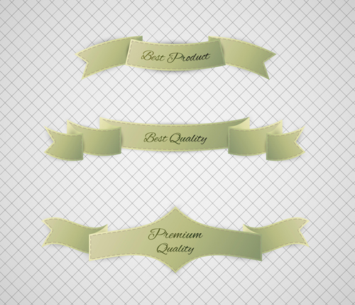 Origami ribbon vintage vector set 08 Origami ribbon vintage vector set 08