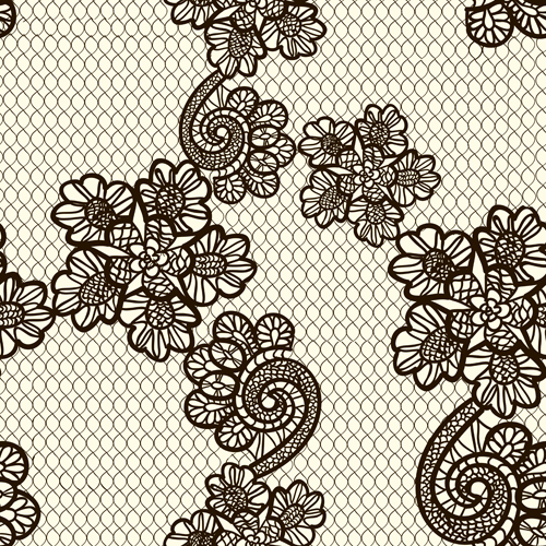 Retro lace ornament pattern seamless vector 02 Retro lace ornament pattern seamless vector 02
