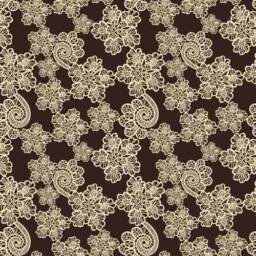 Retro lace ornament pattern seamless vector 03 Retro lace ornament pattern seamless vector 03